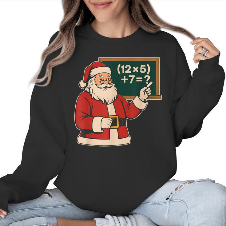 67 Teacher Christmas Santa Six Seven Meme Brainrot Math Joke Women Crewneck Sweatshirt