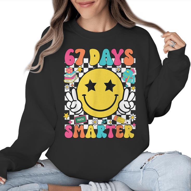 67th Day Of School Shirt 67 Days Smarter Teacher Boy Girls Women Crewneck Sweatshirt, trending gift
