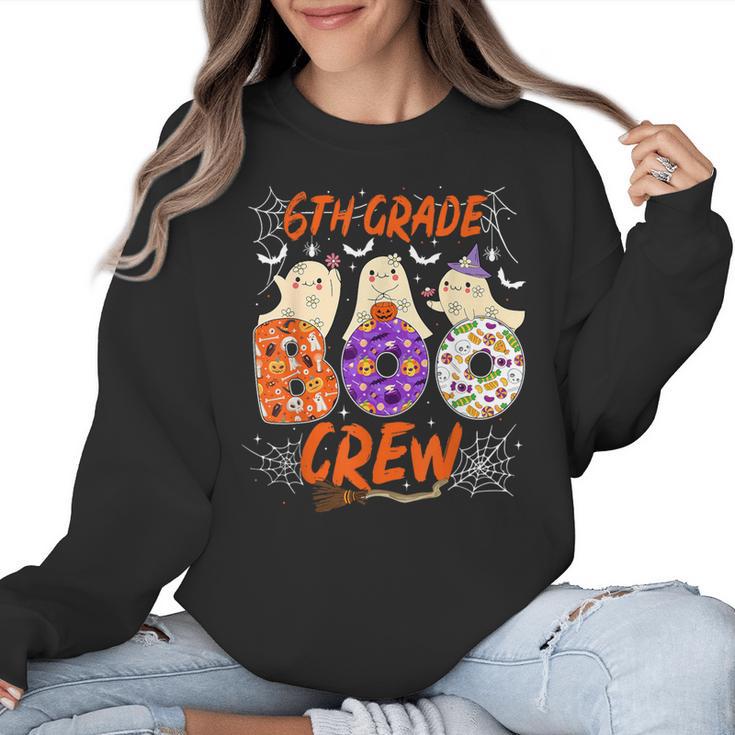 6th Grade Boo Crew Sixth Grade Halloween Teacher Kid Women Crewneck Sweatshirt