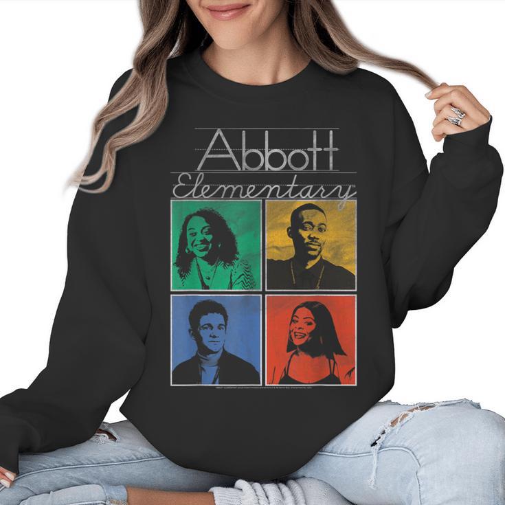 Abbott Elementary Colorful Pop Art Teachers TV Show Women Crewneck Sweatshirt