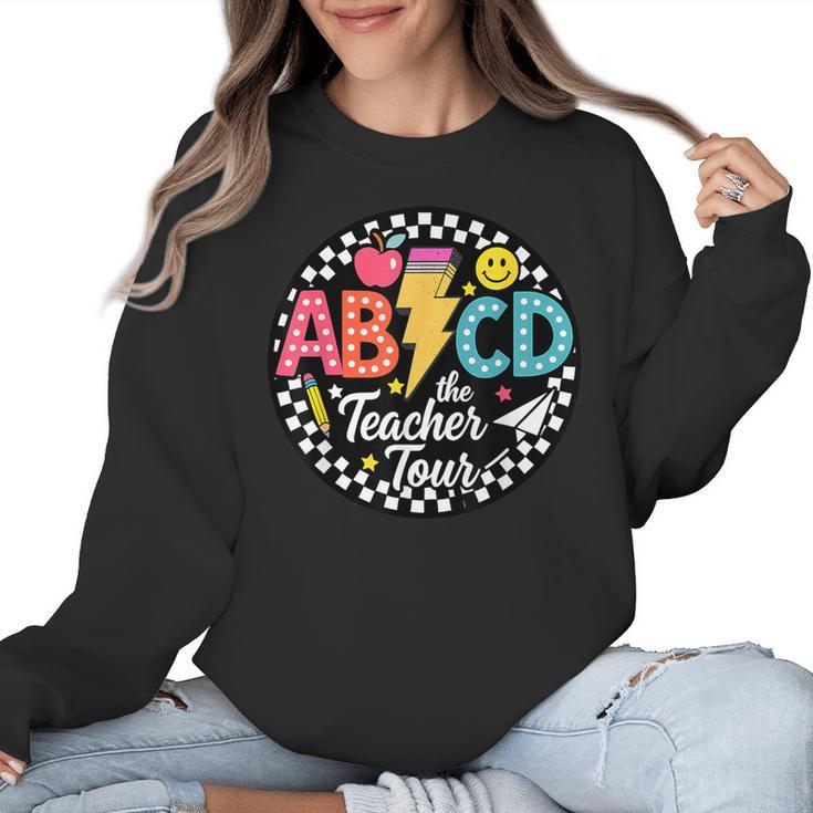 ABCD The Teacher Tour Back To School First Day Of School Women Crewneck Sweatshirt