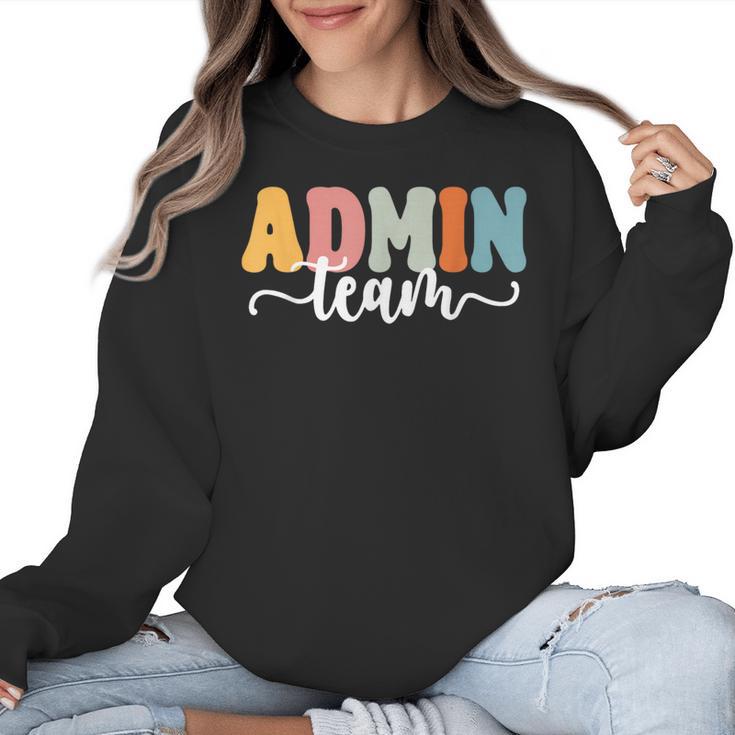 Admin Team Back To School Teachers Students Admin Squad Women Crewneck Sweatshirt