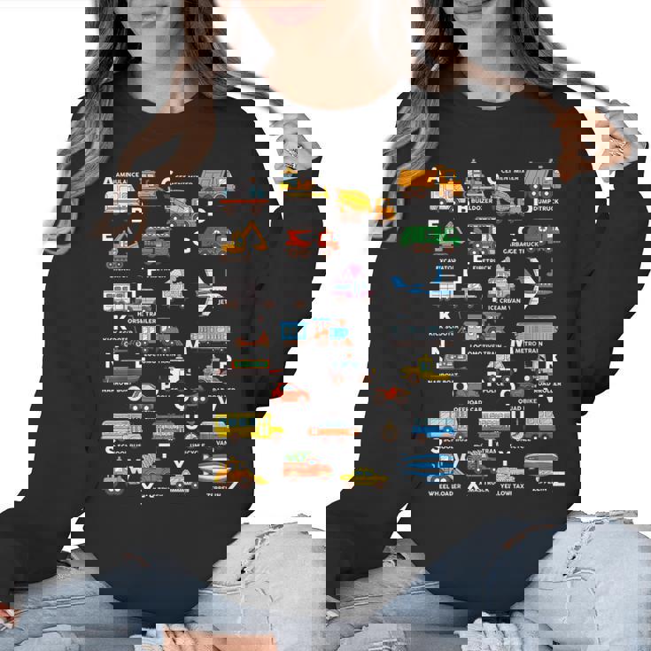 Alphabet Vehicles ABCs Learning Teachers Kids Boys Girls Women Crewneck Sweatshirt, trending gift