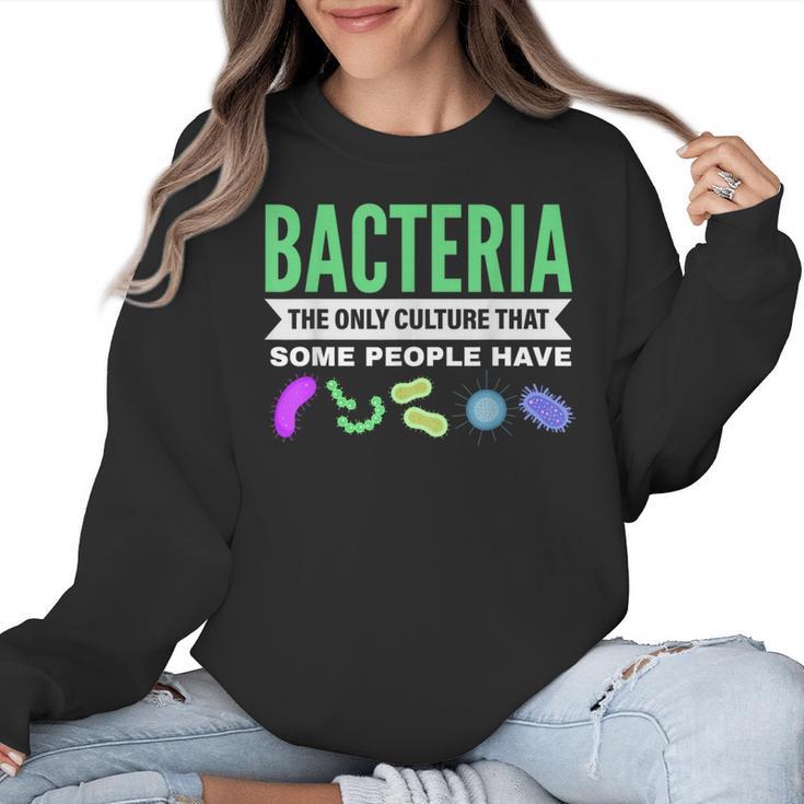 Bacteria Culture Biology Science Teacher Biologist Women Crewneck Sweatshirt