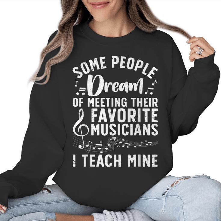 Best Music Teacher For Men Women Musician Band Piano Teacher Women Crewneck Sweatshirt