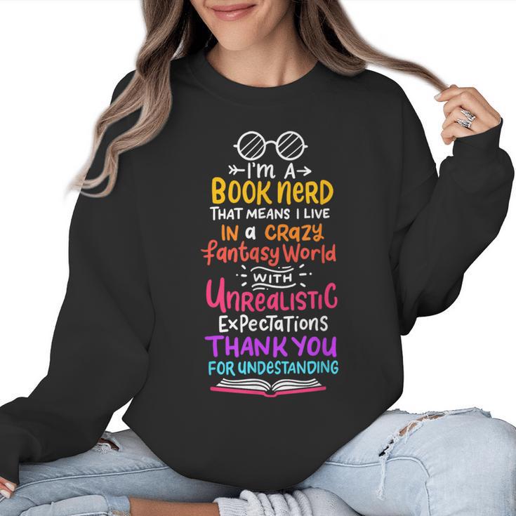 Books Reading English Teacher Student For Men Women Kids Women Crewneck Sweatshirt