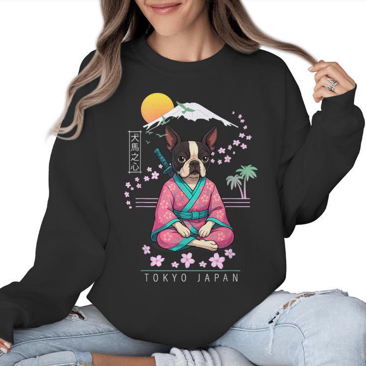 Boston Terrier Boston Bull Terrier Women Crewneck Sweatshirt
