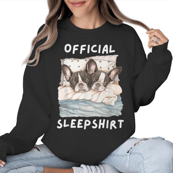 Boston Terrier Dog Official Sleepshirt Pajamas Nightgown Men Women Girls Kids Women Crewneck Sweatshirt