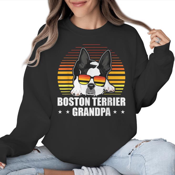 Boston Terrier Grandpa Dog Owner Boston Terrier Women Crewneck Sweatshirt