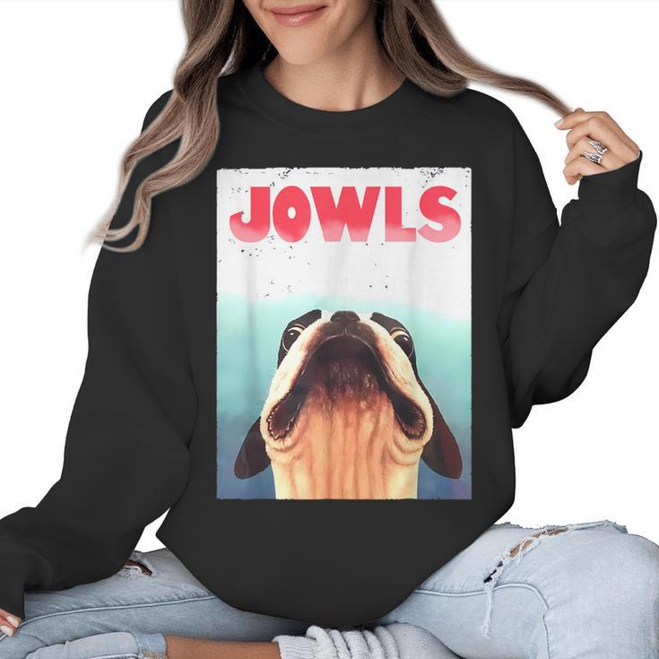 Boston Terriers Jowls Dog Mom Dog Dad Women Crewneck Sweatshirt