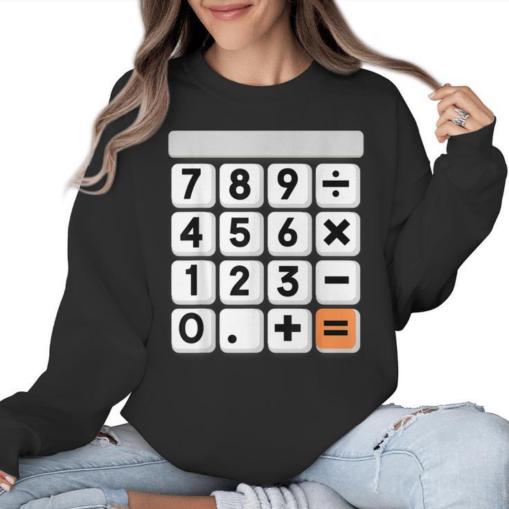 Calculator Easy Halloween Costume For Math Teacher Women Crewneck Sweatshirt