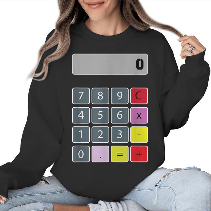 Calculator Math Teacher Halloween Costumes Women Men Adults Women Crewneck Sweatshirt