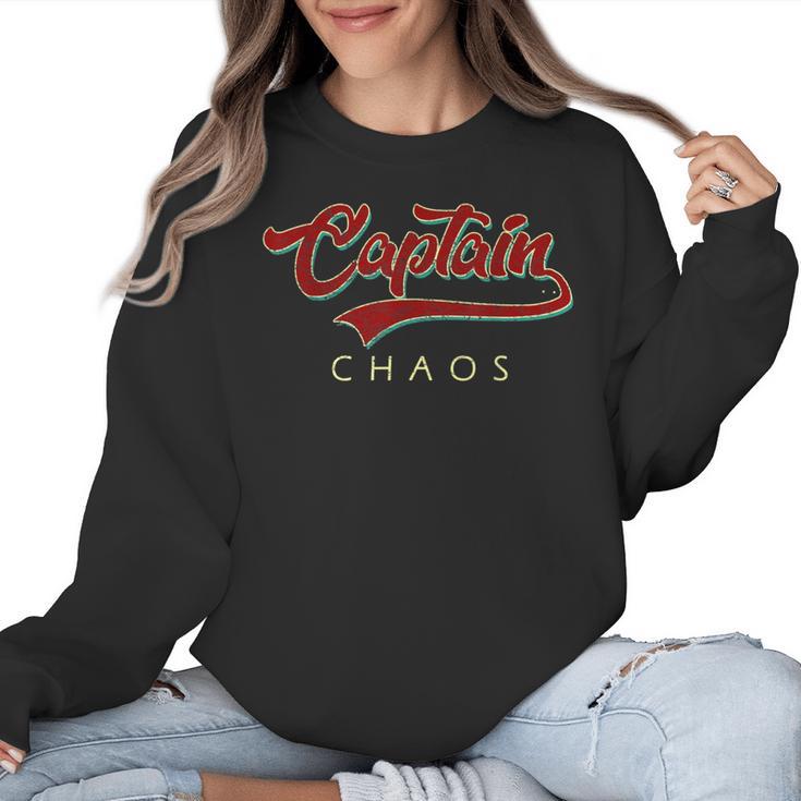 Captain Chaos Shirt For Parent Teacher Or Crazy Child Women Crewneck Sweatshirt