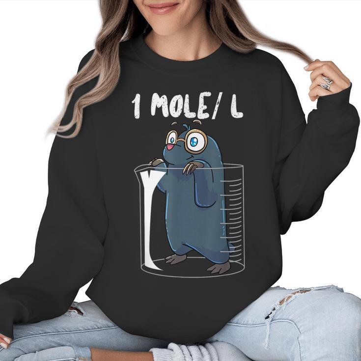 Chemistry Chemist Student Science Teacher Mole Women Crewneck Sweatshirt