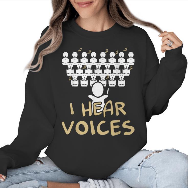 Choir Teacher Shirt I Hear Voices Chorister Tee Women Crewneck Sweatshirt