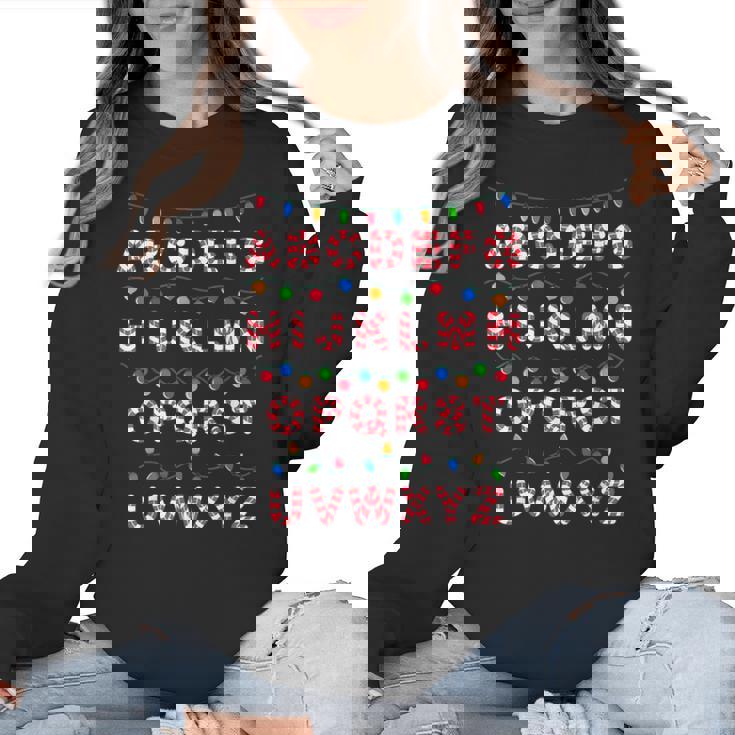 Christmas Alphabet Candy Cane Teachers Students Candy Cane For Men Women Kids Women Crewneck Sweatshirt