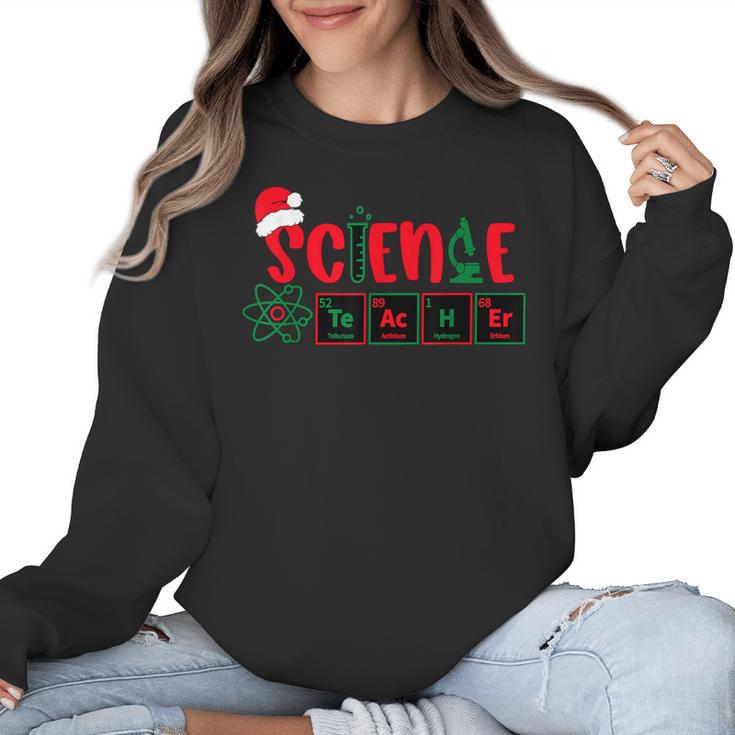 Christmas Science Teacher Santa Educator Chemical Elements Women Crewneck Sweatshirt