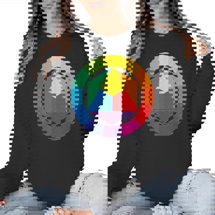 Color Wheel Palette Shirt Artist Painter Art Teacher Tshirt Women Crewneck Sweatshirt