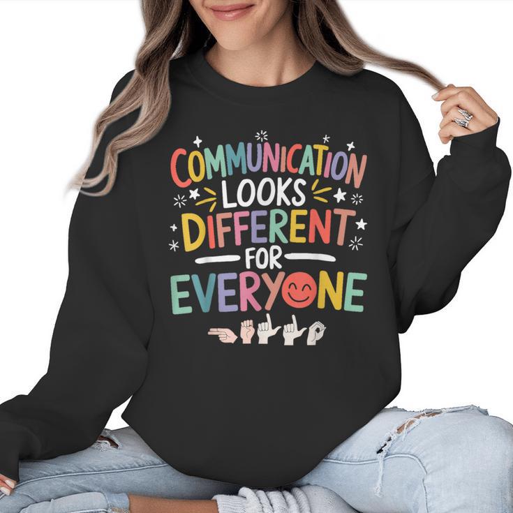 Communication ASL Teacher Deaf People ASL Interpreter Women Crewneck Sweatshirt
