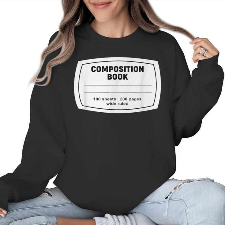 Composition Notebook Halloween Costume Teacher Student Women Crewneck Sweatshirt