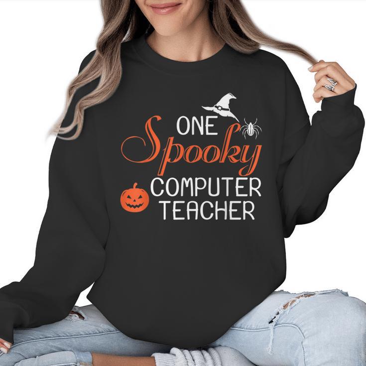 Computer Teacher Halloween Spooky Men Women Kids Women Crewneck Sweatshirt