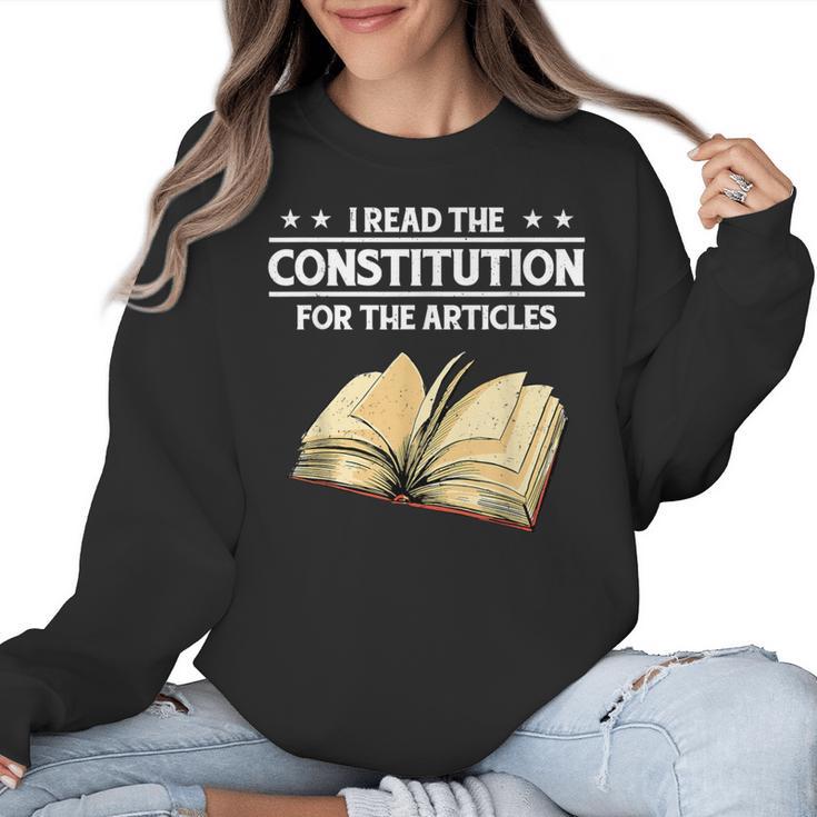 Cool History Teacher Read The Constitution For The Articles Women Crewneck Sweatshirt