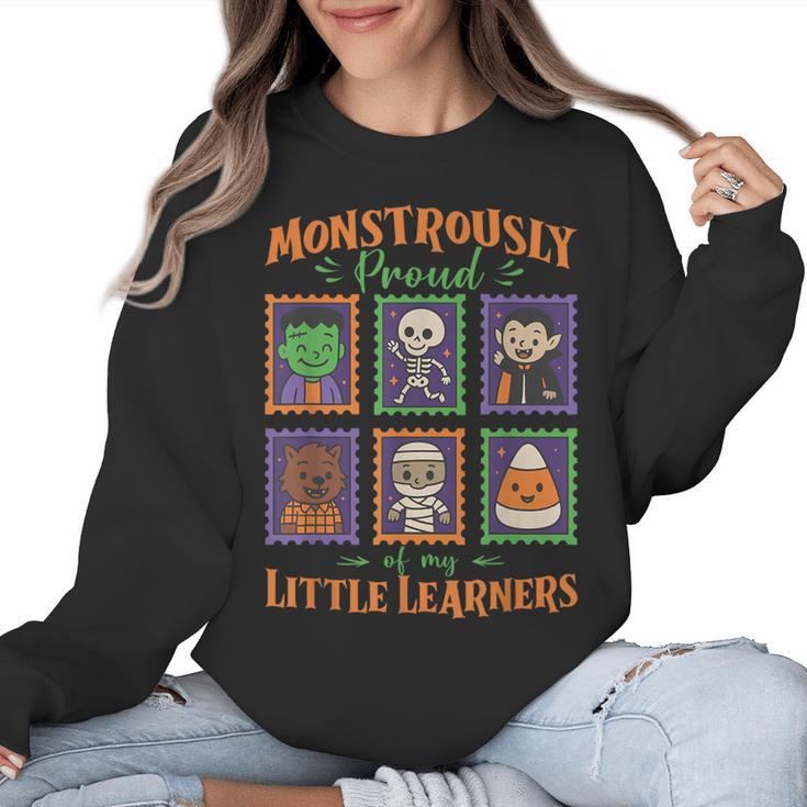 Cute Halloween Teacher Women Crewneck Sweatshirt