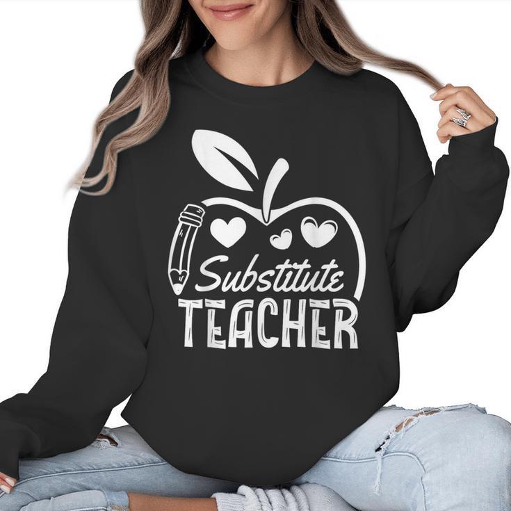 Cute Substitute Teacher Appreciation Men Women Women Crewneck Sweatshirt