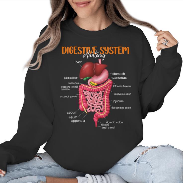 Digestive System Anatomy Anatomical Biology Teacher Women Crewneck Sweatshirt