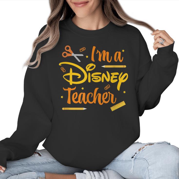 Disney Back To School I'm A Disney Teacher Crafty Logo Women Crewneck Sweatshirt
