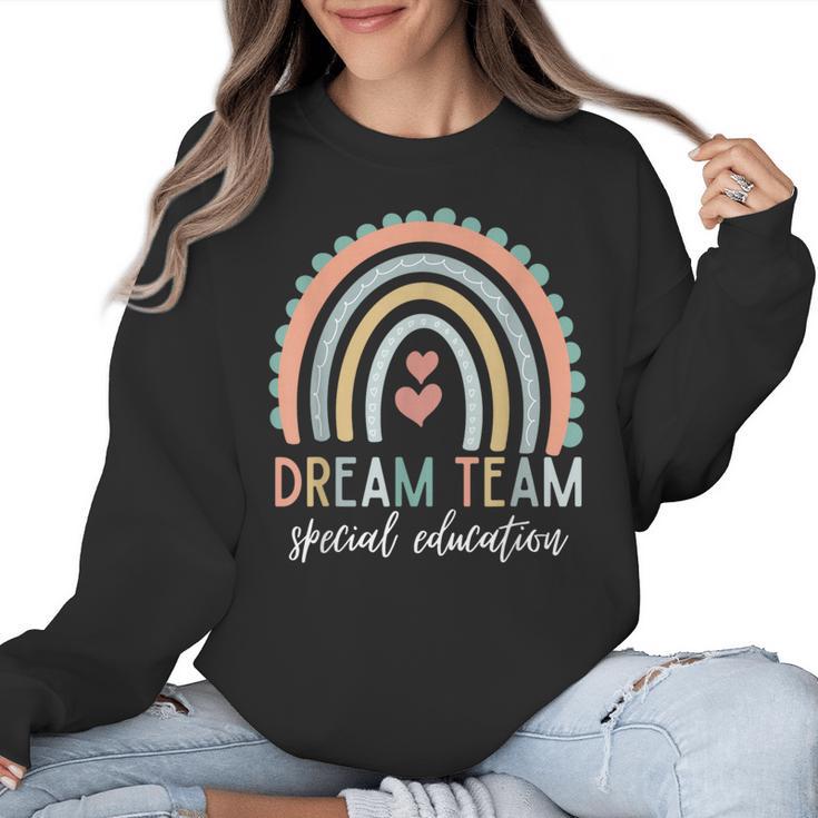 Dream Team Special Education Teacher ED SPED Squad Rainbow Women Crewneck Sweatshirt