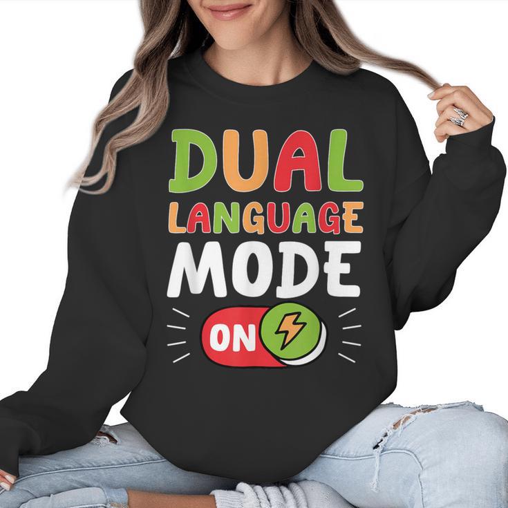 Dual Language Teacher Bilingual Teacher Women Crewneck Sweatshirt