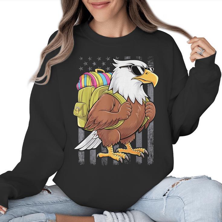 Eagle First Day Of School Teacher Back To School Eagle Women Crewneck Sweatshirt