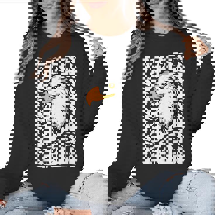 Eagles School Sports Fan Team Spirit Teacher Parent Student Women Crewneck Sweatshirt