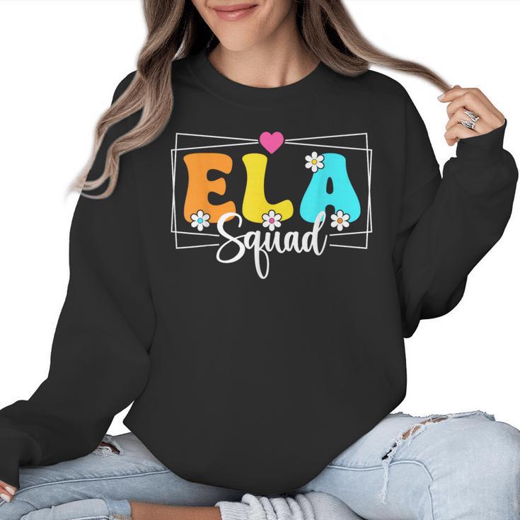 ELA Squad Teacher Back To School English Language Arts Women Crewneck Sweatshirt