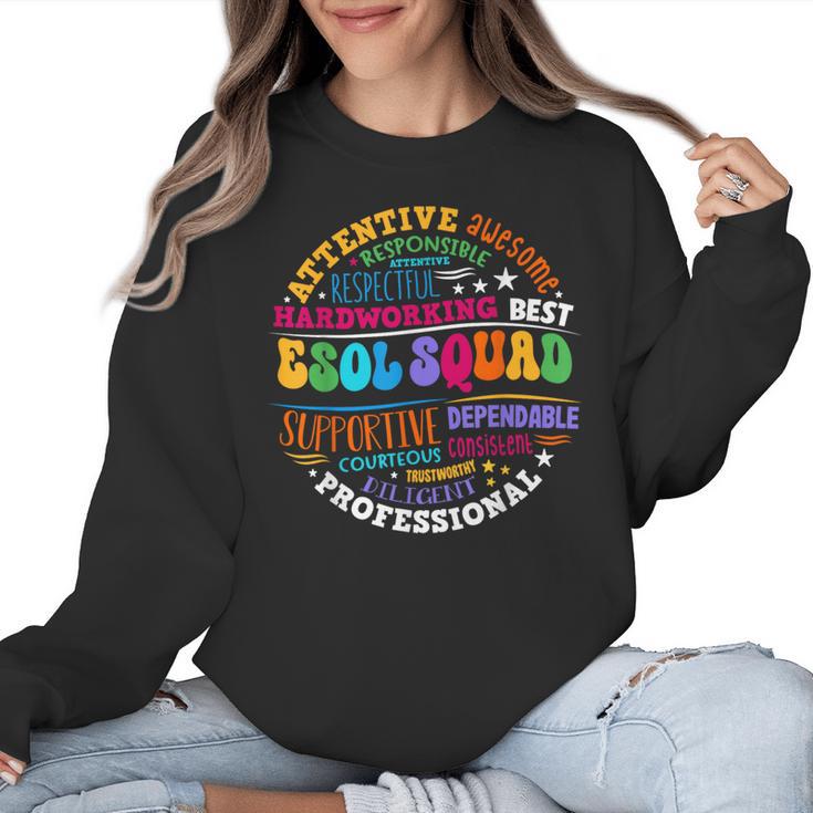 ESOL Squad Teachers And Students Team Back To School Women Crewneck Sweatshirt