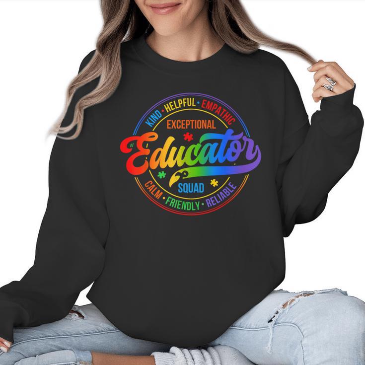 Exceptional Educator Squad Special Education Teacher Autism Women Crewneck Sweatshirt