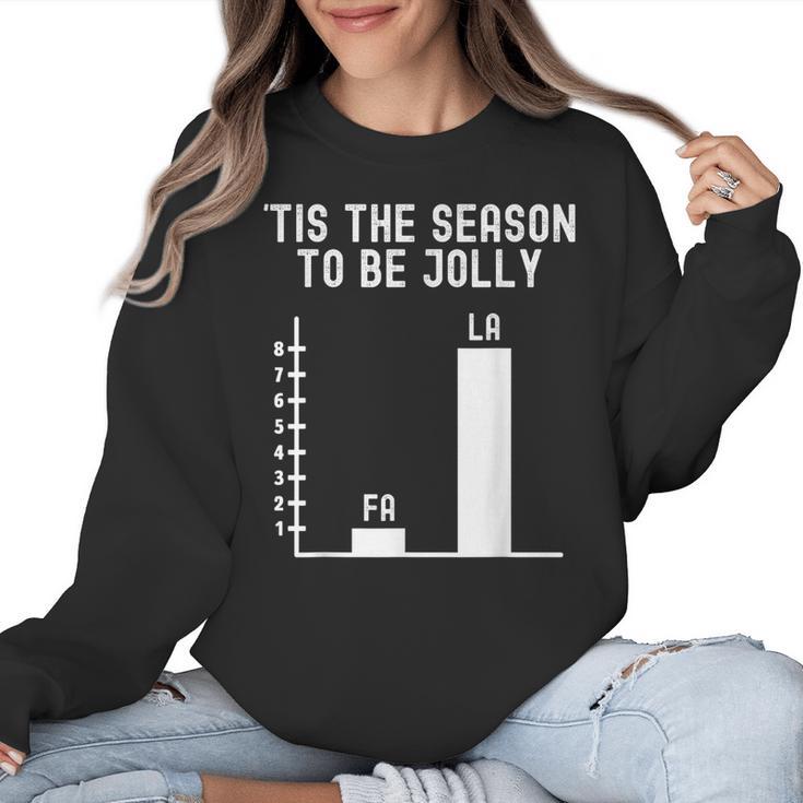 Fa La 8 Math Pun Math Teacher Christmas Women Crewneck Sweatshirt