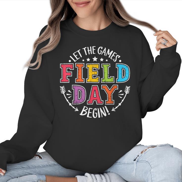 Field Day 2024 Let The Games Begin Teacher Kids Girls Boys Women Crewneck Sweatshirt