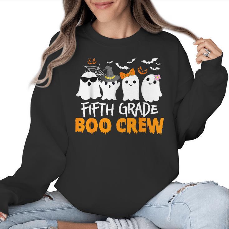 Fifth Grade Boo Crew Halloween Teacher Costume Women Crewneck Sweatshirt