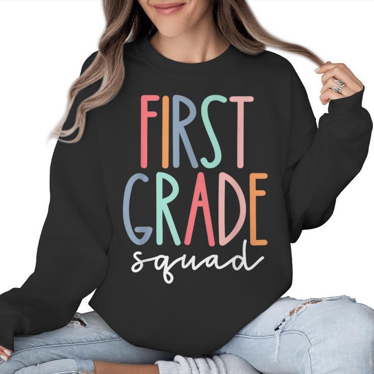First Grade Squad 1st Grade Teacher Crew Back To School Team Women Crewneck Sweatshirt