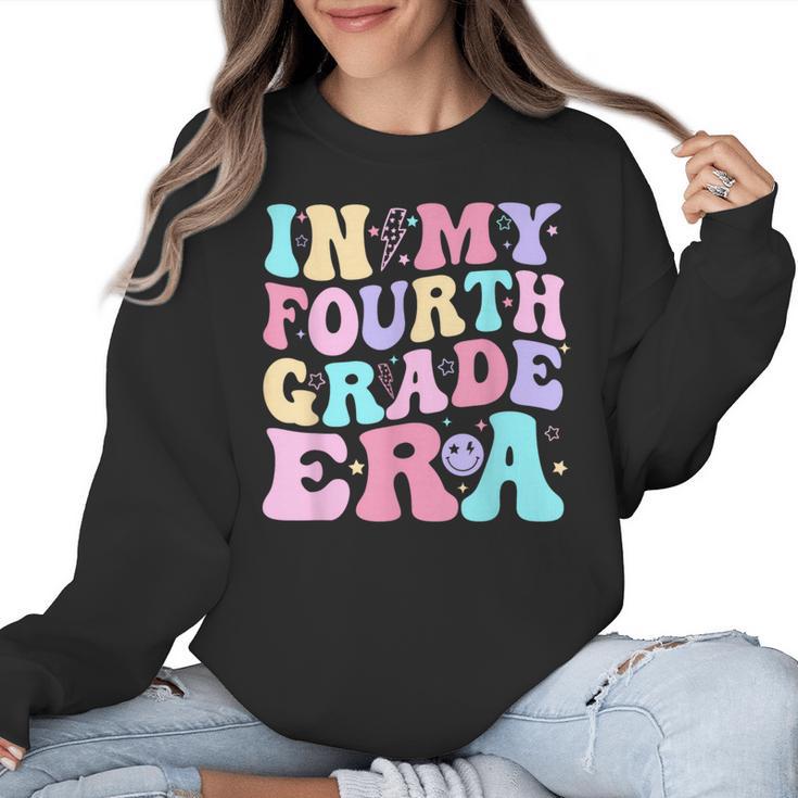 In My Fourth Grade Era Girl Back To School 4th Grade Teacher Women Crewneck Sweatshirt