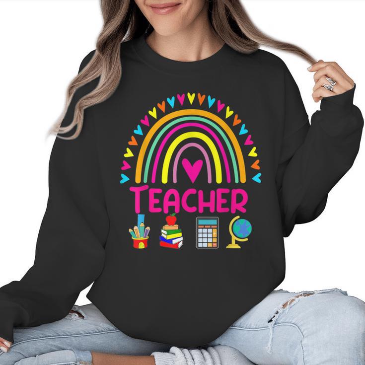 Future Kids Career Teacher Rainbow Boy Girl Graduations Women Crewneck Sweatshirt
