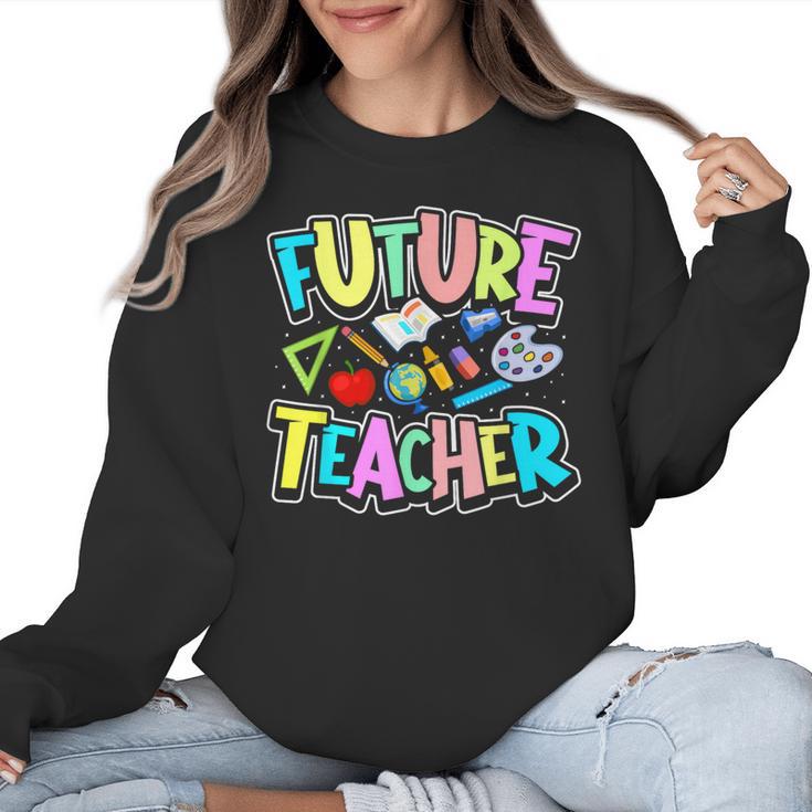 Future Teacher Kid's Career Women Crewneck Sweatshirt