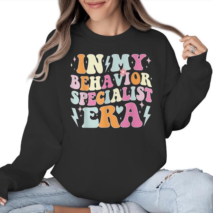 Groovy In My Behavior Specialist Era Behavior Teachers Women Crewneck Sweatshirt