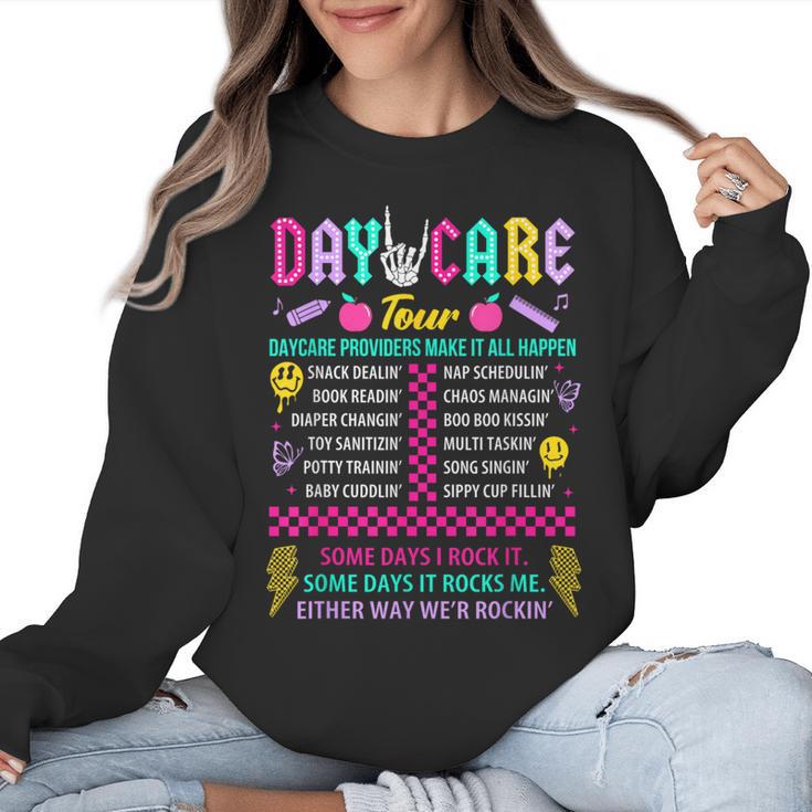 Groovy Day Care Some Days I Rock It Day Care Teacher Life Women Crewneck Sweatshirt