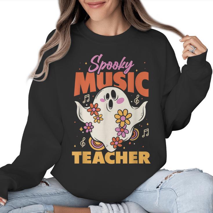 Groovy Faboolous Spooky Music Teacher Halloween Men Women Women Crewneck Sweatshirt