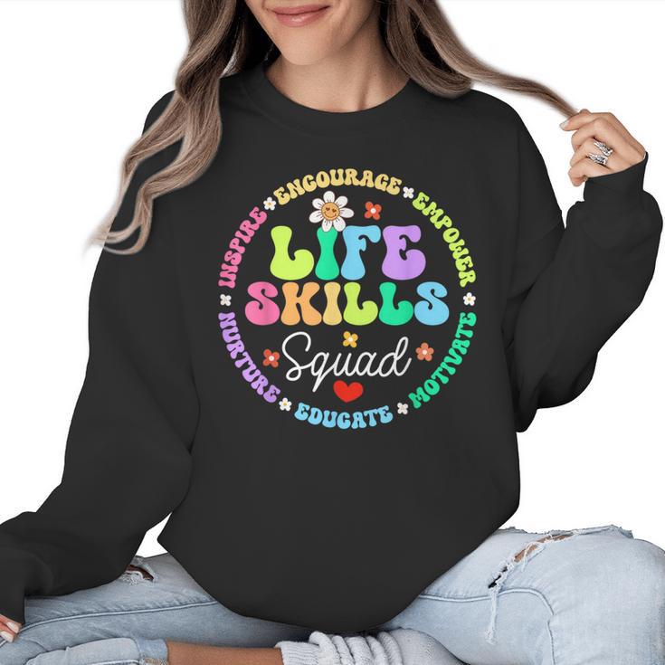 Groovy Life Skills Squad Teacher Special Ed SPED Team Crew Women Crewneck Sweatshirt