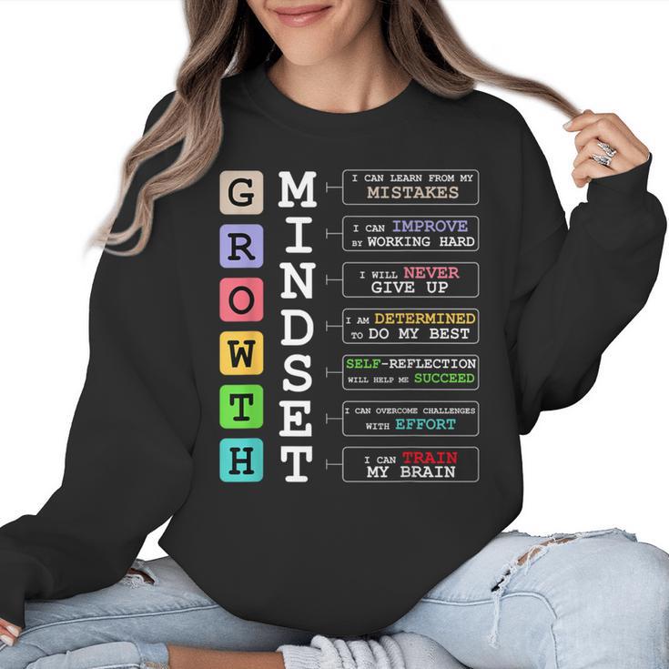 Growth Mindset Shirt Positive School Classroom Teacher Women Crewneck Sweatshirt