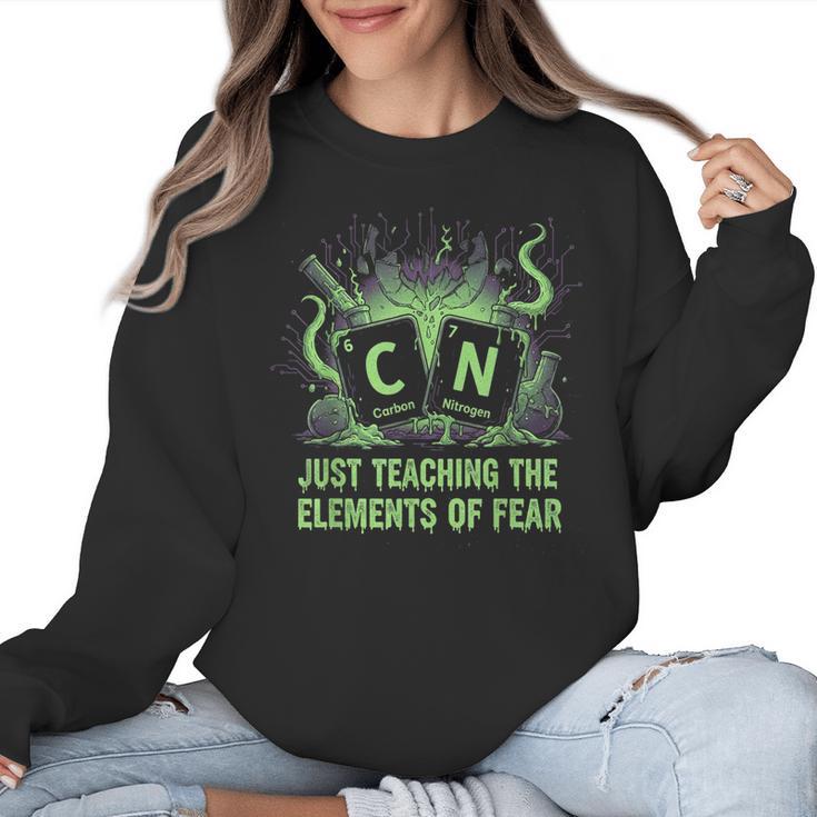 Halloween 67 Meme Science Chemistry Teacher Periodic Table Women Crewneck Sweatshirt